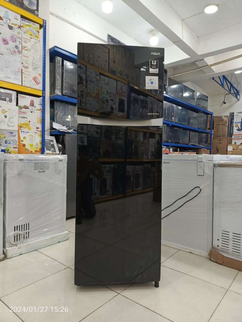 Promo Kulkas 2 Pintu Aqua Aqr 275 R Inverter 220 L Glassdoor Garansi 10