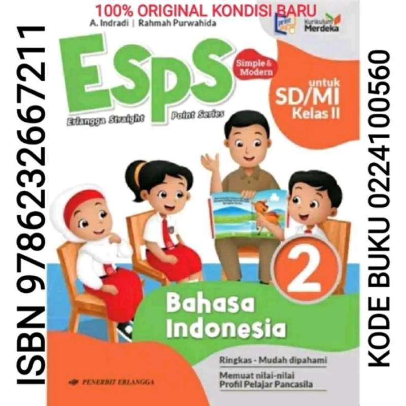 Jual Buku Esps Bahasa Indonesia Kelas 2 Sd / Kurikulum Merdeka Erlangga ...
