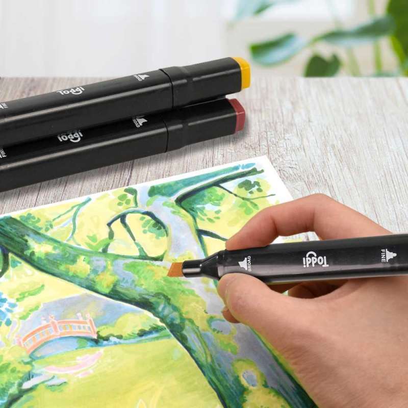 Spidol Dual Side Fine Art Brush Pen Art Marker Set 60 Color HL270 Penanda  Tinta Spidol Whiteboard Putih Permanen Permanent Kecil Tidak Abu Besar M IH