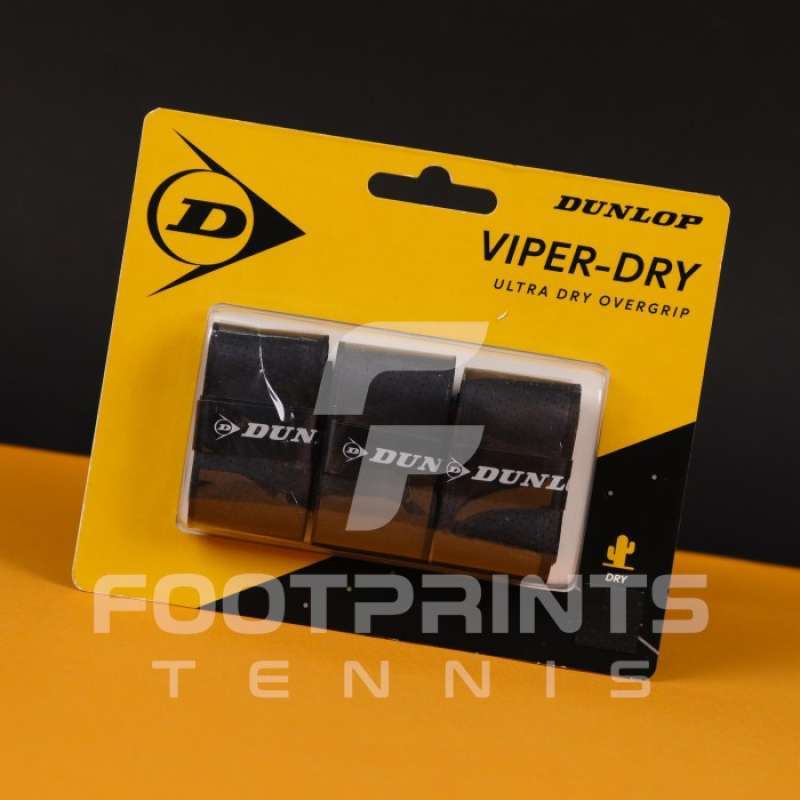 Surgrip tennis Dunlop Viper Dry - Lot de 3 - Blanc ou noir