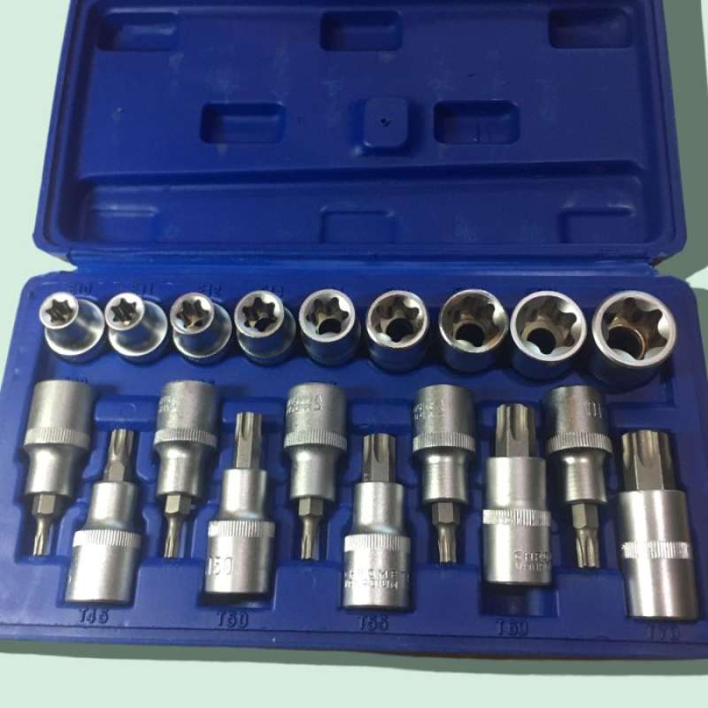 Jual Star Bit Socket & Torx Bit Socket Set 19 Pc - Kunci Sok Bintang ...