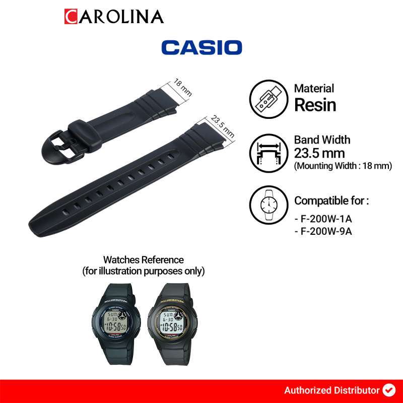 Jual Tali Strap Casio F 200 23.5mm Black Resin 10075278 Di Seller Carolina Watch Official Store Lontar Kota Surabaya Blibli