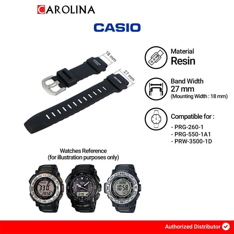 Tali Strap CASIO PRG-260 PRG-550 PRW-3500 27mm Black Resin 10412702