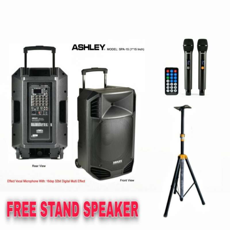 Promo Speaker Portable 15 Inch Original Ashley Spa 15 Speaker Karaoke