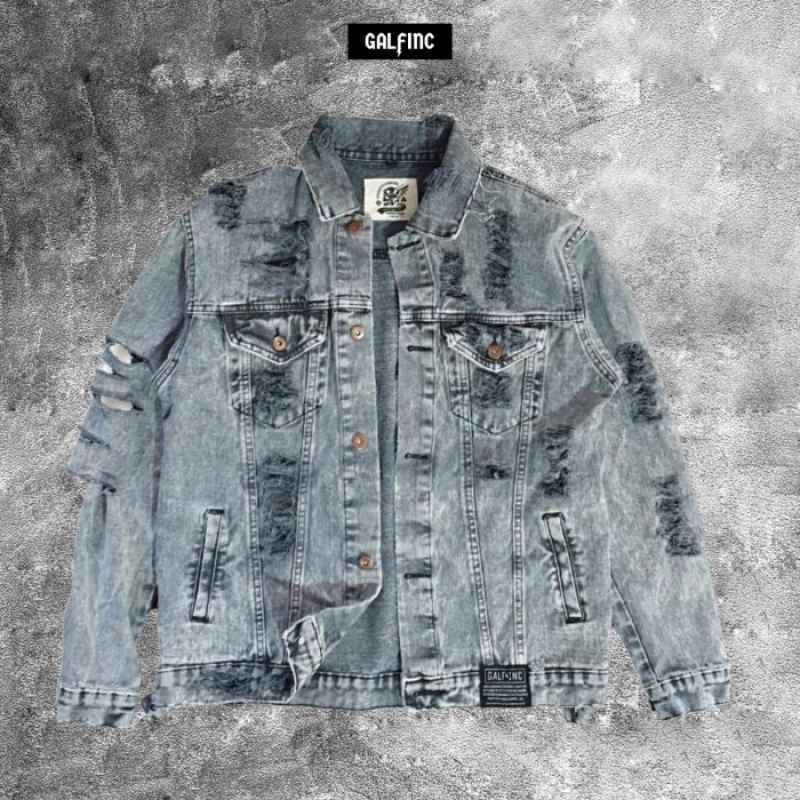 Ripped jaket jeans top