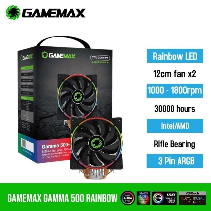Jual Gamemax Cpu Cooler Gamma 500 Rainbow Argb-fan Processor Di Seller ...