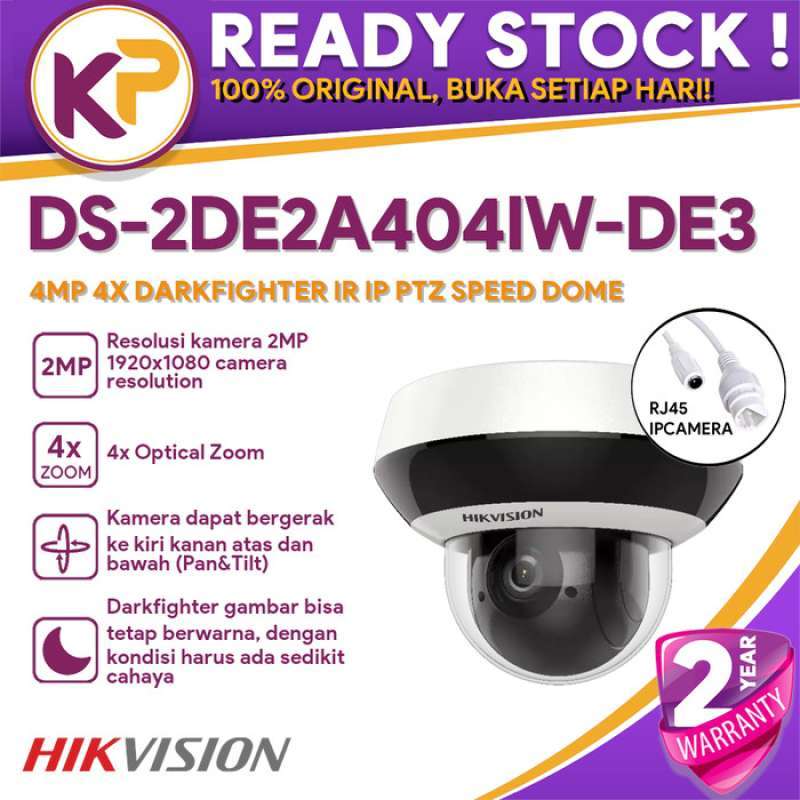 Telecamera PTZ HIK Vision DS-2DE2A404IW-DE3 Da 4 MP Per Esterni, Zoom Ottico 4x, DarkFighter, IR 20m, IP66