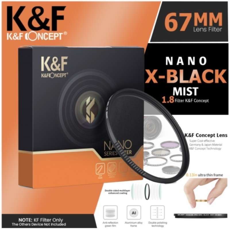 Promo K&f Concept Filter 67mm 67 Mm Nano X Black Pro Mist Diffusion 1/8 ...