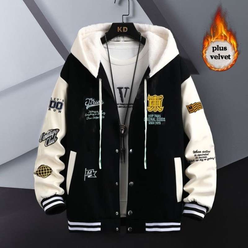 Jaket baseball hoodie deals