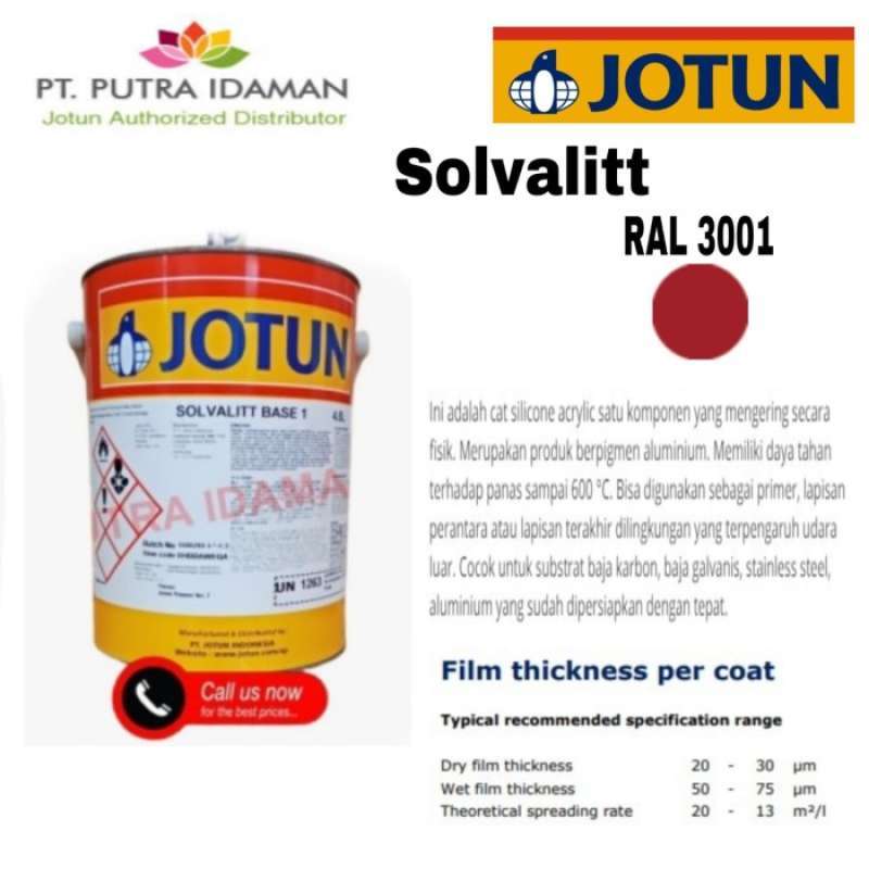 Promo Jotun Cat Tahan Panas / Solvalitt 5 Liter / Ral 3001 Diskon 23% ...