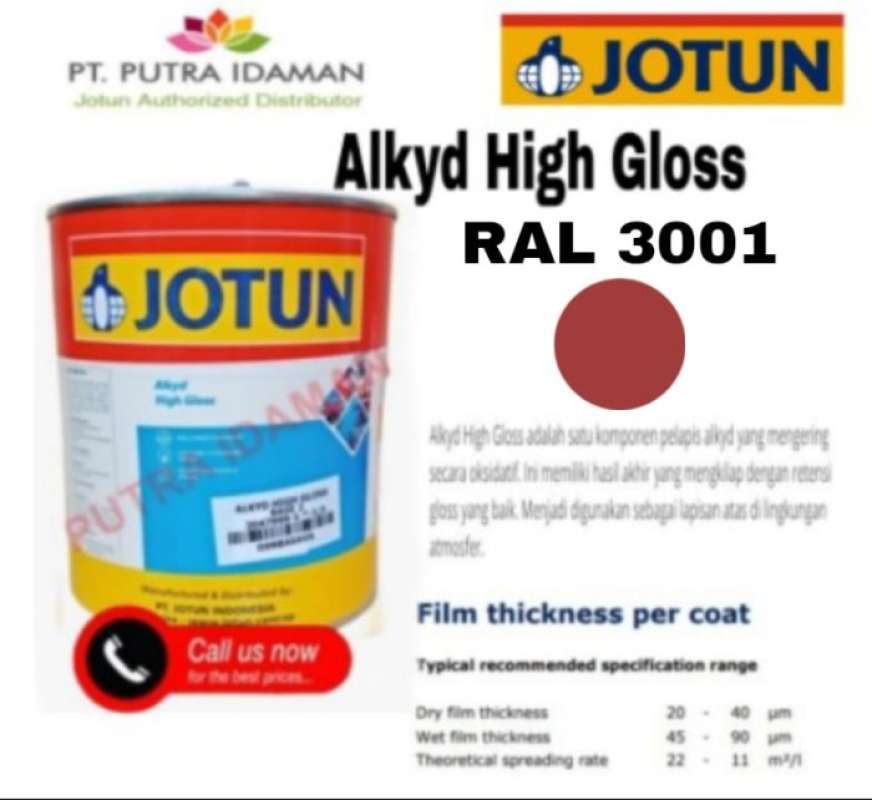 Promo Jotun Cat Alkyd / Alkyd High Gloss / Ral 3001 Diskon 23% Di ...