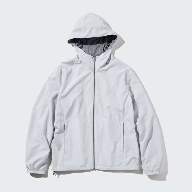 UNIQLO Jaket Reversible Parka Pria Reversibel Water Repellent Light Gray