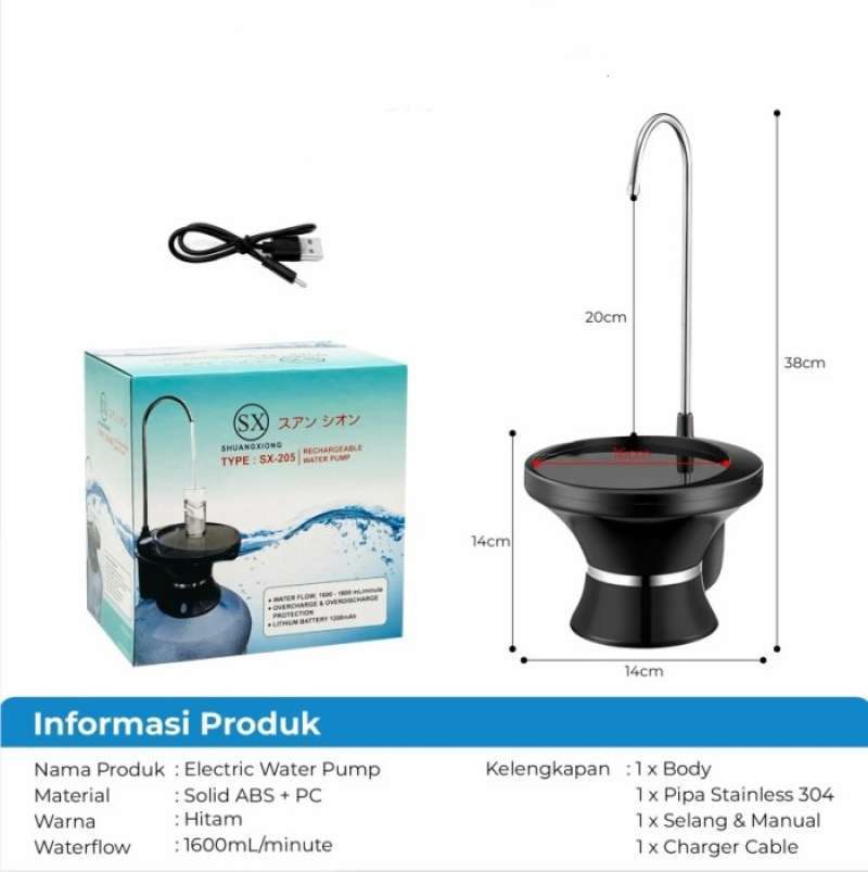 Jual Sunsonic Cwp03 Pompa Galon Elektrik Dengan Tatakan Gelas Tombol On ...