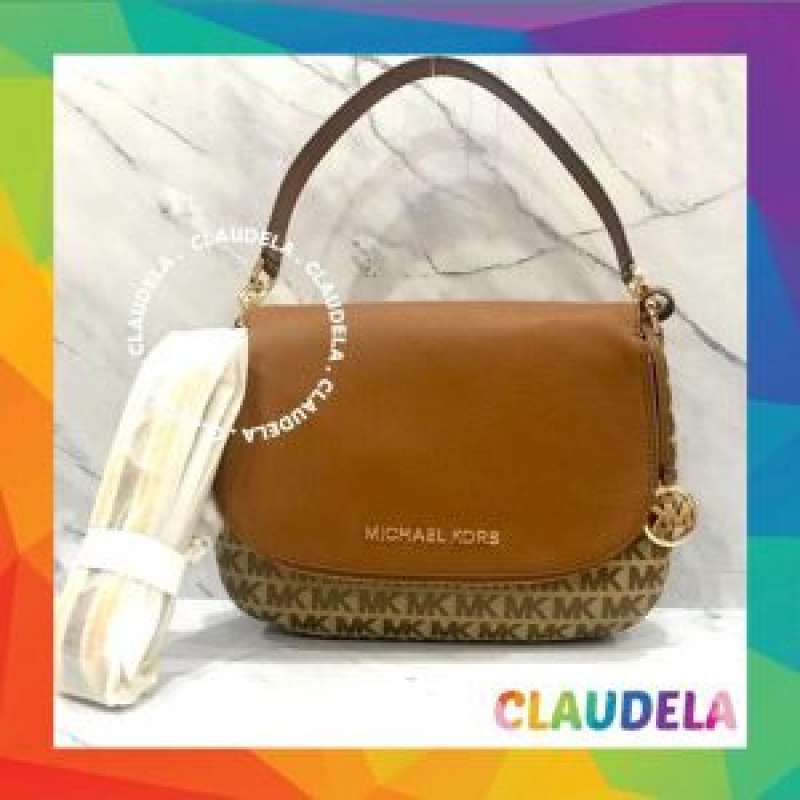 Jual Michael Kors Bedford Flap Medium Convertible Shoulder Bag In Signature Beige Ebony Di Seller Claudela Pluit Kota Jakarta Utara Blibli