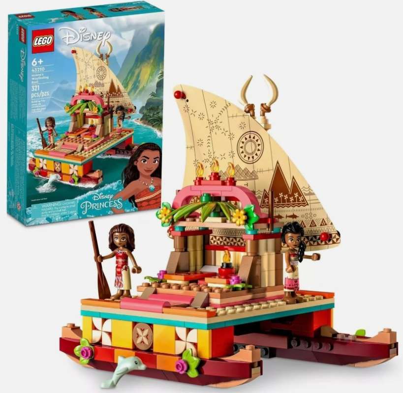 LEGO Disney Princess 43210 Moana Wayfinding Boat Set Building Kid Toy  Movie Minifigure Girls Classic Disneyland Icons Mainan Perahu Kapal Balok  Anak