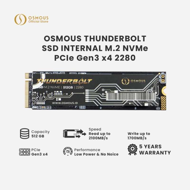 SSD OSMOUS THUNDERBOLT NVMe 512GB PCIe Gen3 x 2280 SSD NVMe Gen3