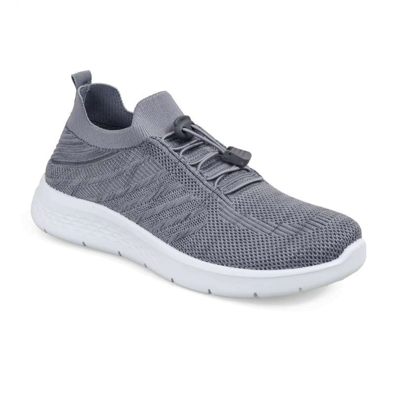 Kevin Sepatu Sport Pria Men Sneakers Sekolah Flyknit Tali 889-086  Abu-abu Tua