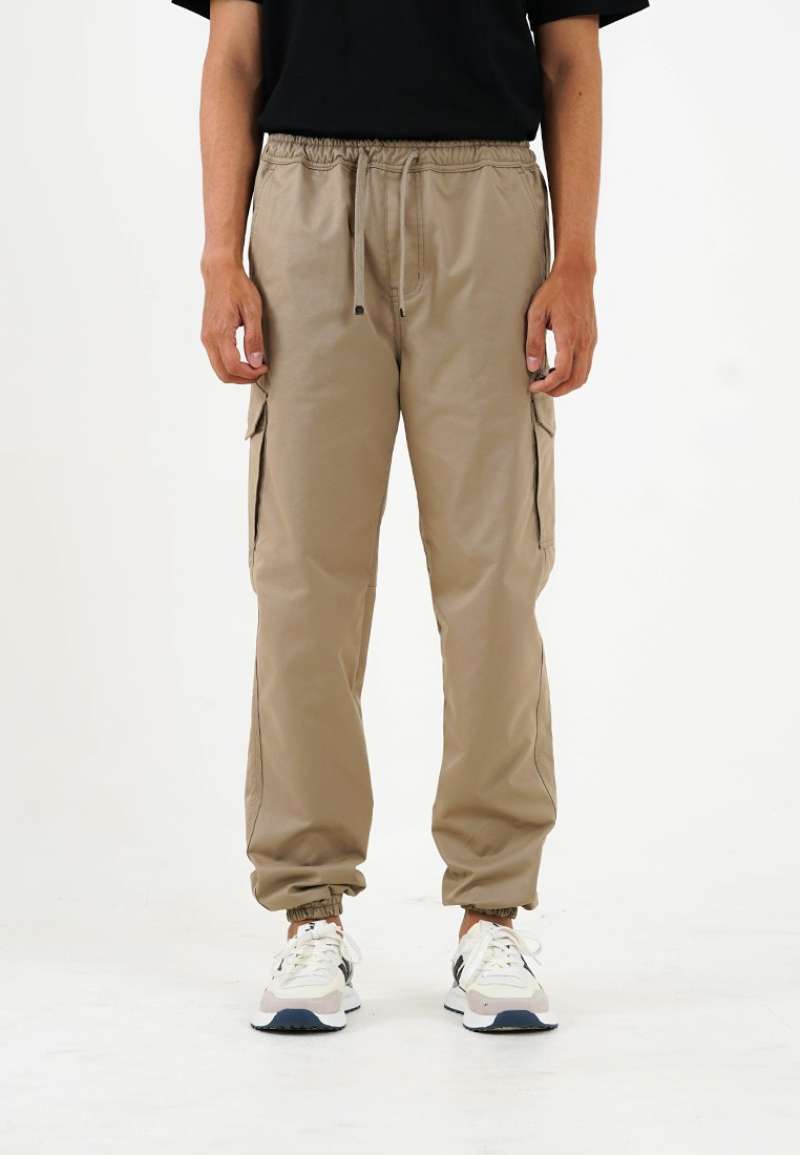 Promo 3second Men's Long Jogger Cargo Pants Regular Fit Baby