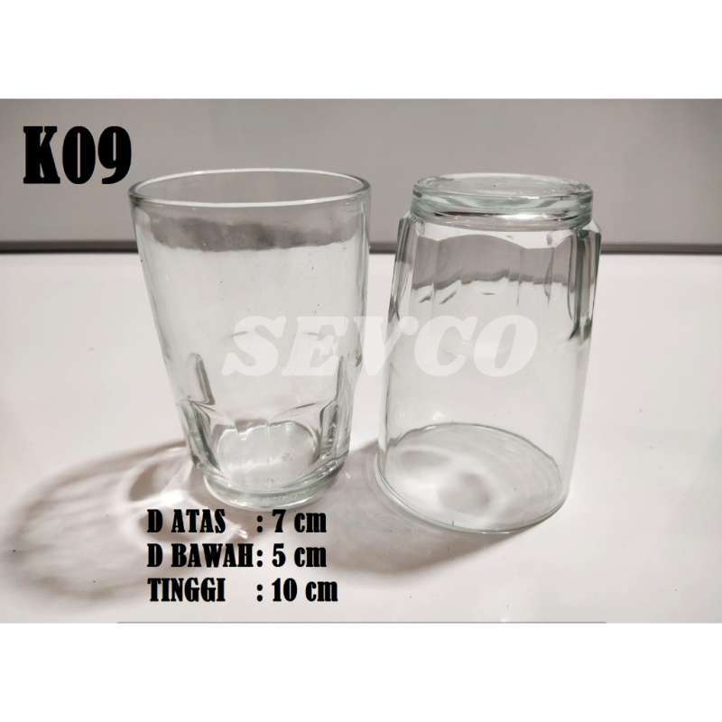 6 pcs Gelas Minum K09 UMBRA (250ML)| Gelas Beling | Gelas Teh Kopi