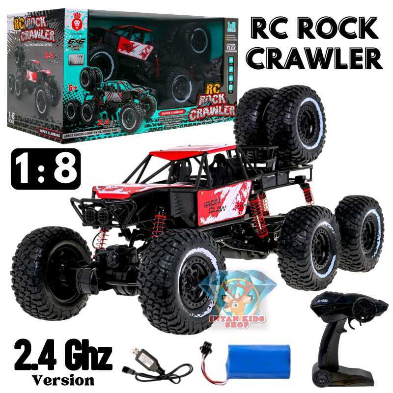 MAINAN ANAK MOBIL REMOTE CONTROL GHZ ROCK CRAWLER 6WD RC JEEP WD  OFF-ROAD 1:8 JUMBO