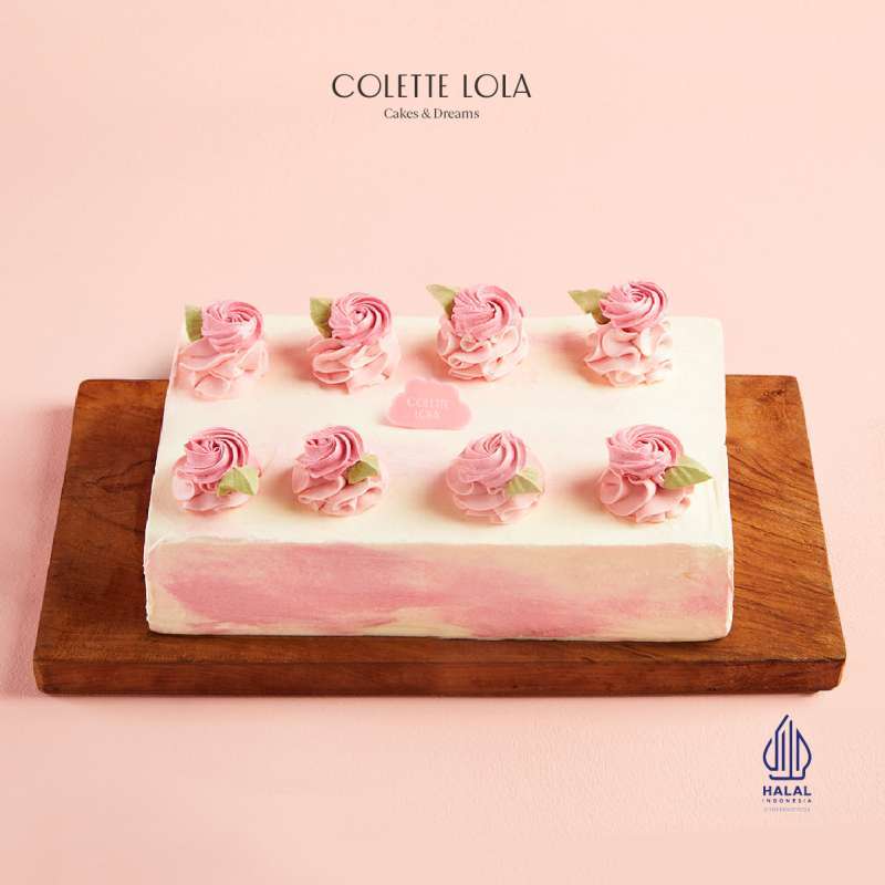 Kue Cake Colette Lola Lychee Rose 20cm × 30cm