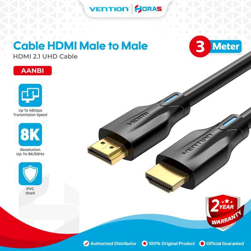 Vention Kabel HDMI 8K 60Hz 3D UHD Ultra High Speed Gold Plated 3D  Support HDMI Cable 3M Meter AANBI