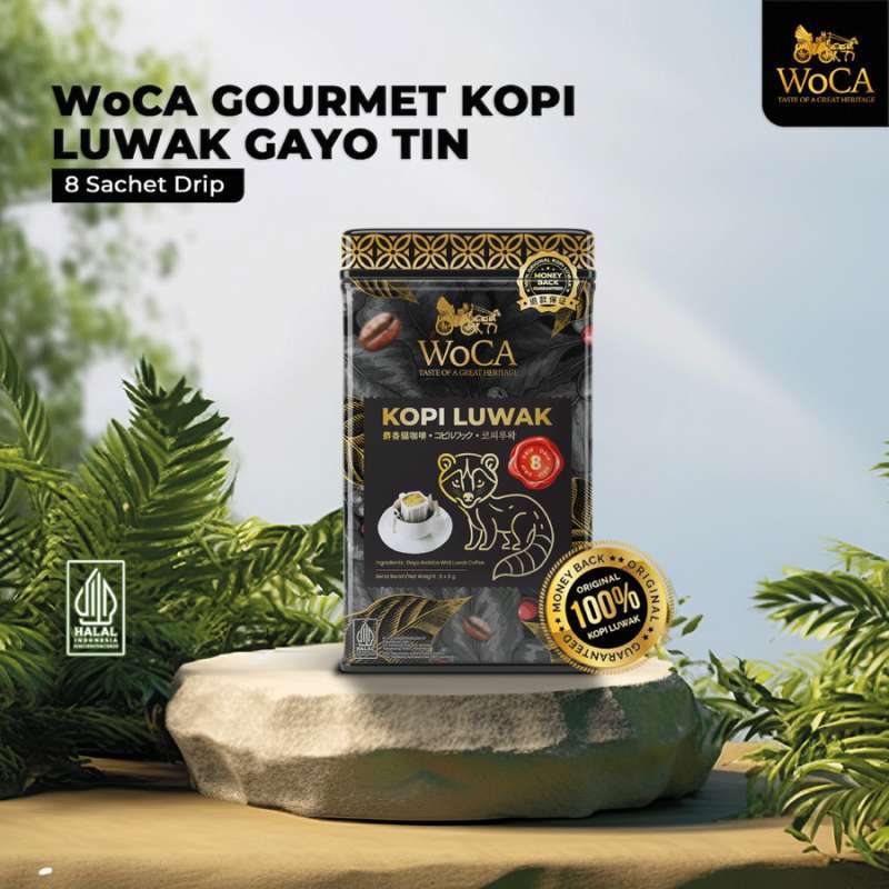 Jual Woca Gourmet Luwak Gayo Coffee Tin (bean/powder/8 Sachet Drip