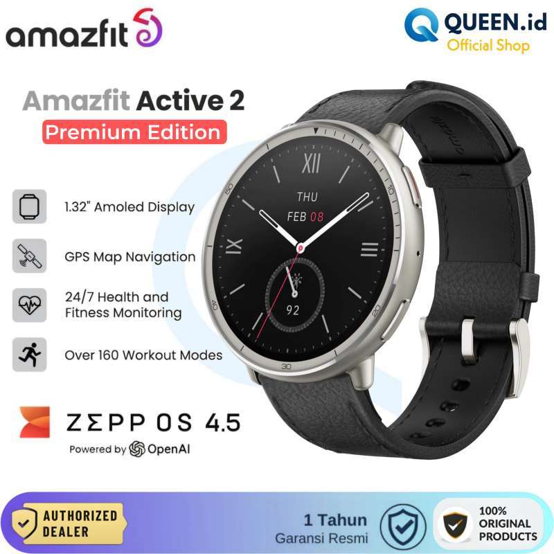 Amazfit Active Premium Smartwatch Sapphire Glass Display AMOLED AOD  GPS SpO2 Waterproof 5ATM