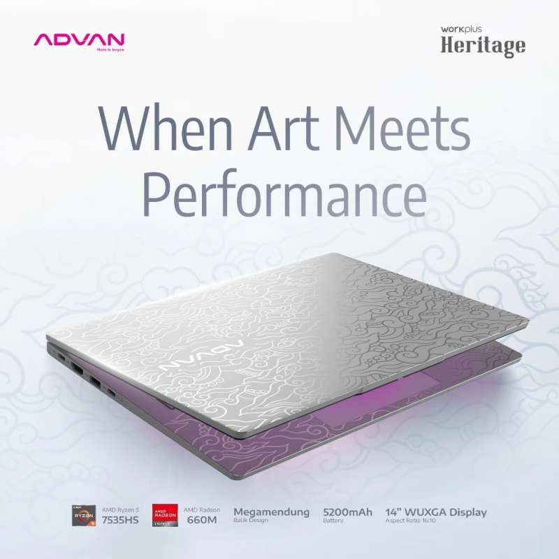 Jual Advan Workplus Heritage Amd Ryzen 5 7535hs Ram32gb Ssd2tb 14'' Ips ...
