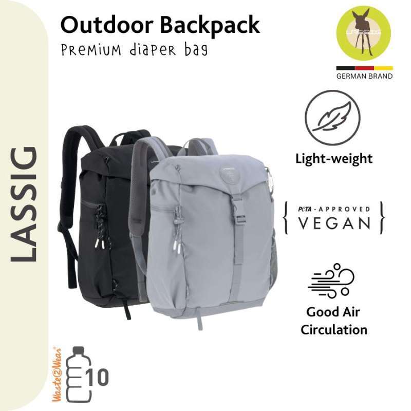 LASSIG Diaper Bag Backpack Outdoor tas popok bayi tas popok ransel