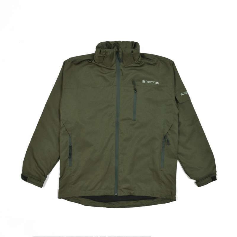 Original Freestyle Jaket Taslan Pria Olive Outdoor Waterproof Jaket Gunung  Pria Windproof