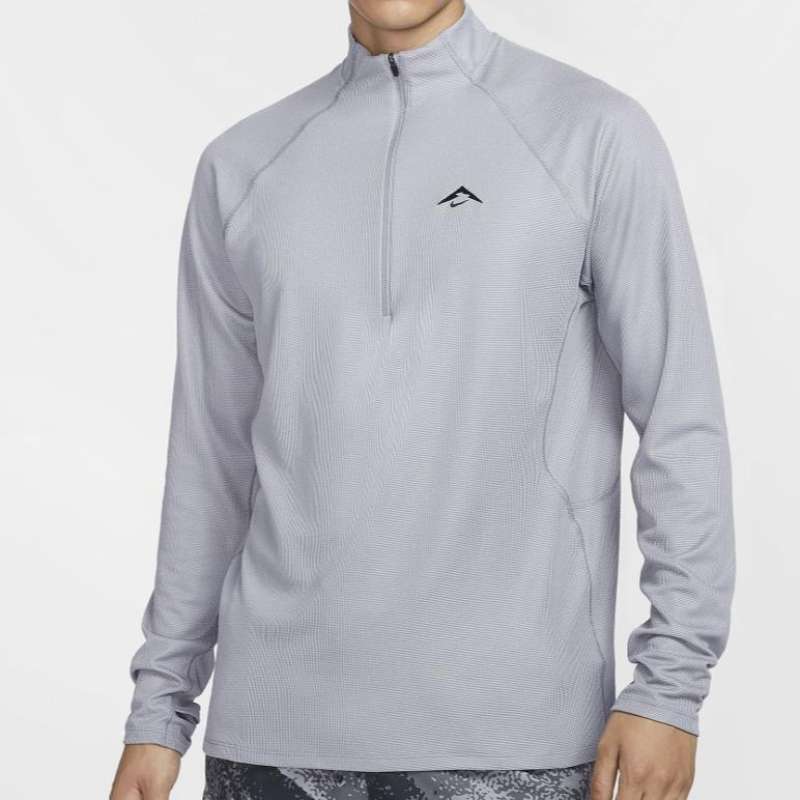 Baju Lari Pria Nike Trail Men's Dri-FIT 1/2-Zip Mid-Layer Top Cement Grey  FV9995-078