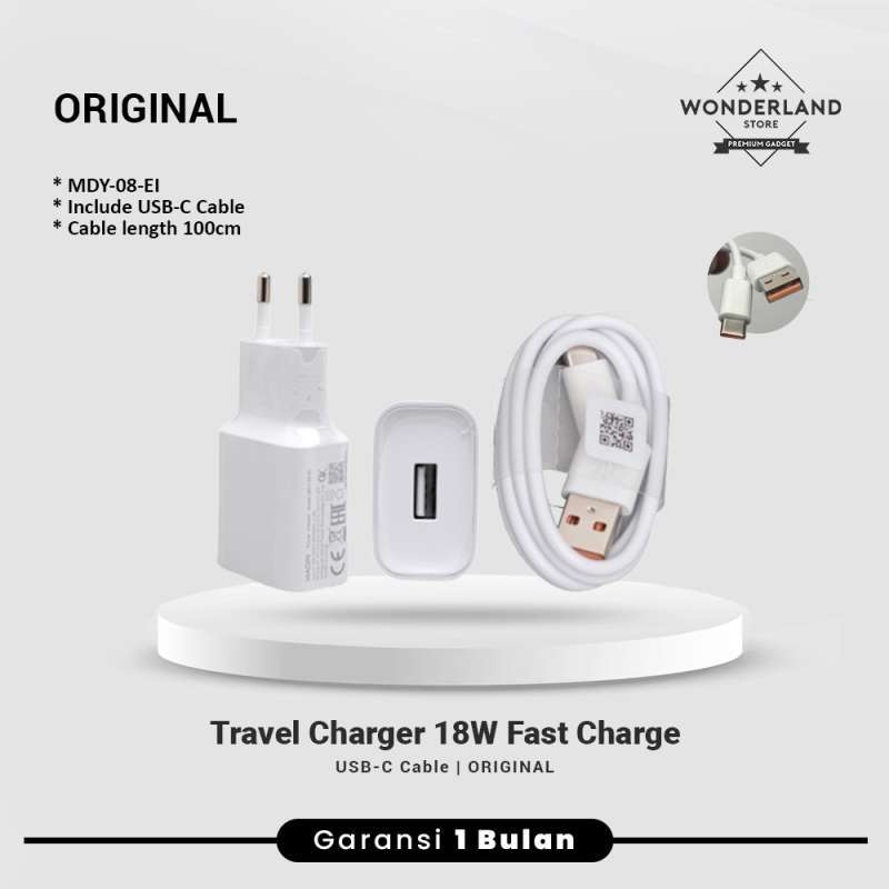 Xiaomi Charger 18Watt Fast Charging Kabel Data USB-C Micro USB Quick  Charger (MDY-08-EI)
