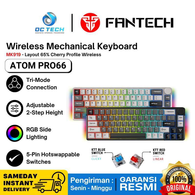 Jual Fantech Atom Pro 66 Mk919 Layout 65% Cherry Profile ...