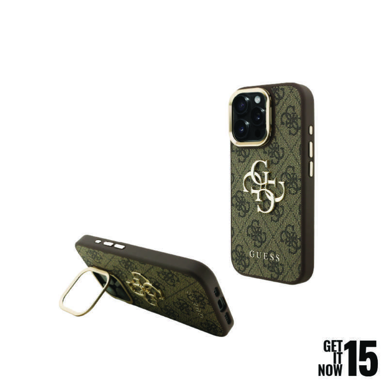 Case For iPhone 15 Pro Max GUESS PU 4G With 4G Big Stand Camera