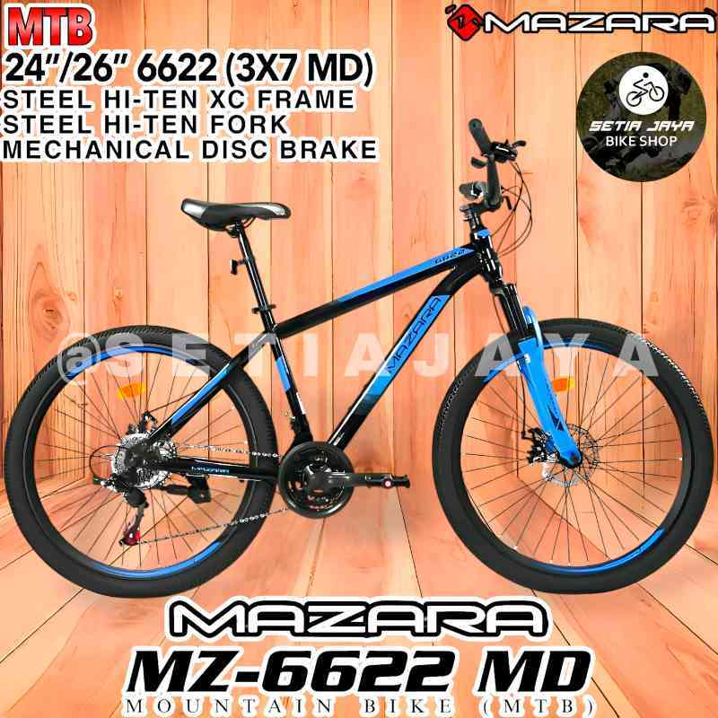 Jual Sepeda Gunung Mtb 26 Inch Mazara 6622 Db Frame Steel, 3x7