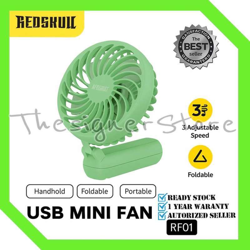 REDSKULL RF01 Kipas Angin Portable USB Mini Fan Speed Garansi Resmi  Redskull