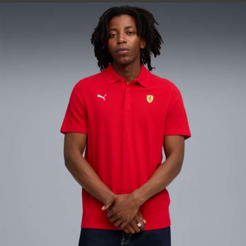 Baju Casual Pria Ferrari Sportswear Polo Rosso Corsa 632781 02