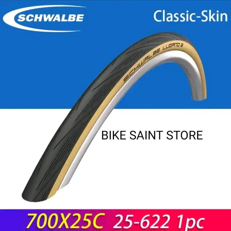 SCHWALBE LUGANO II 25-622 700x25 Classic-Skin Wired Tire Level K-Guard