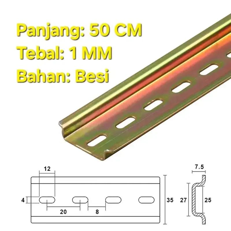 Jual Rel Mcb Besi 50 Cm Din Rail C45 Dudukan Tempat Kail Rumah Mcb Di ...