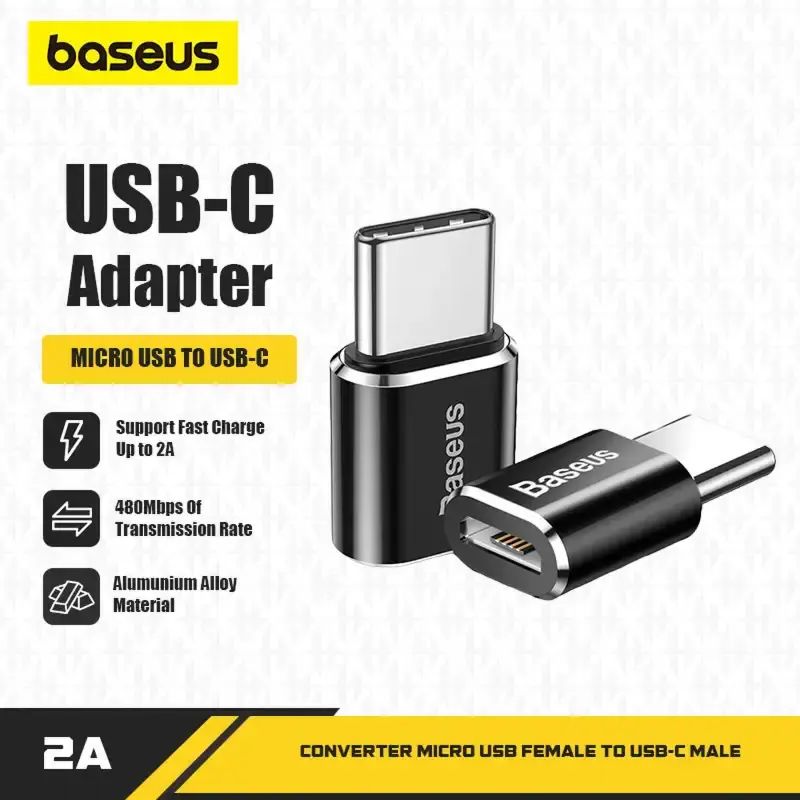 Aluminium OTG Converter Baseus OTG Adapter – USB-C Male To Micro USB ...