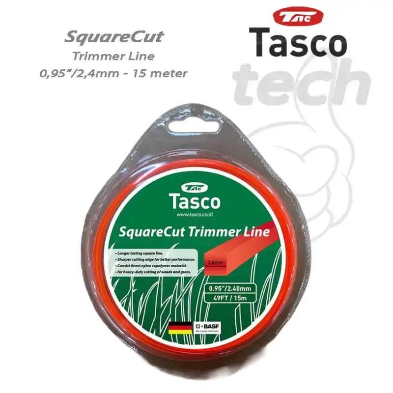 Promo Senar Pemotong Rumput Squarecut Trimmer Line 2.4mm Tasco - 15 ...