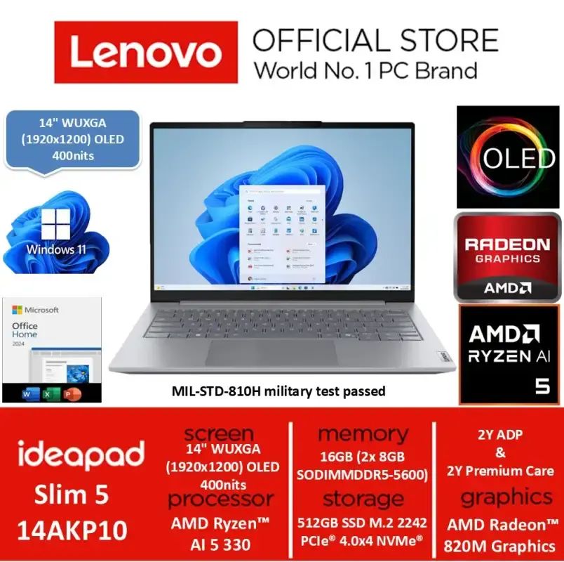 Amd Radeon 820m Graphics Promo Lenovo Ideapad Slim 5 14akp10 Clid || Amd Ryzen Ai 5 330 16gb ...