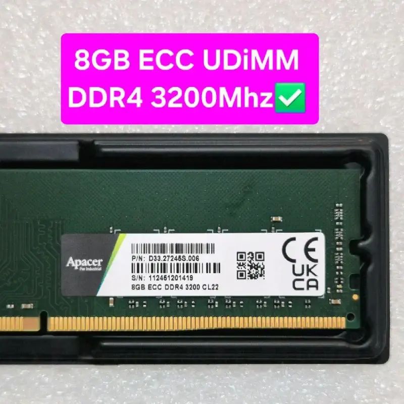Jual Apacer RAM 8gb Ecc Ddr4 3200 Cl22 Ecc Udimm Pc4 3200mhz 1rx8