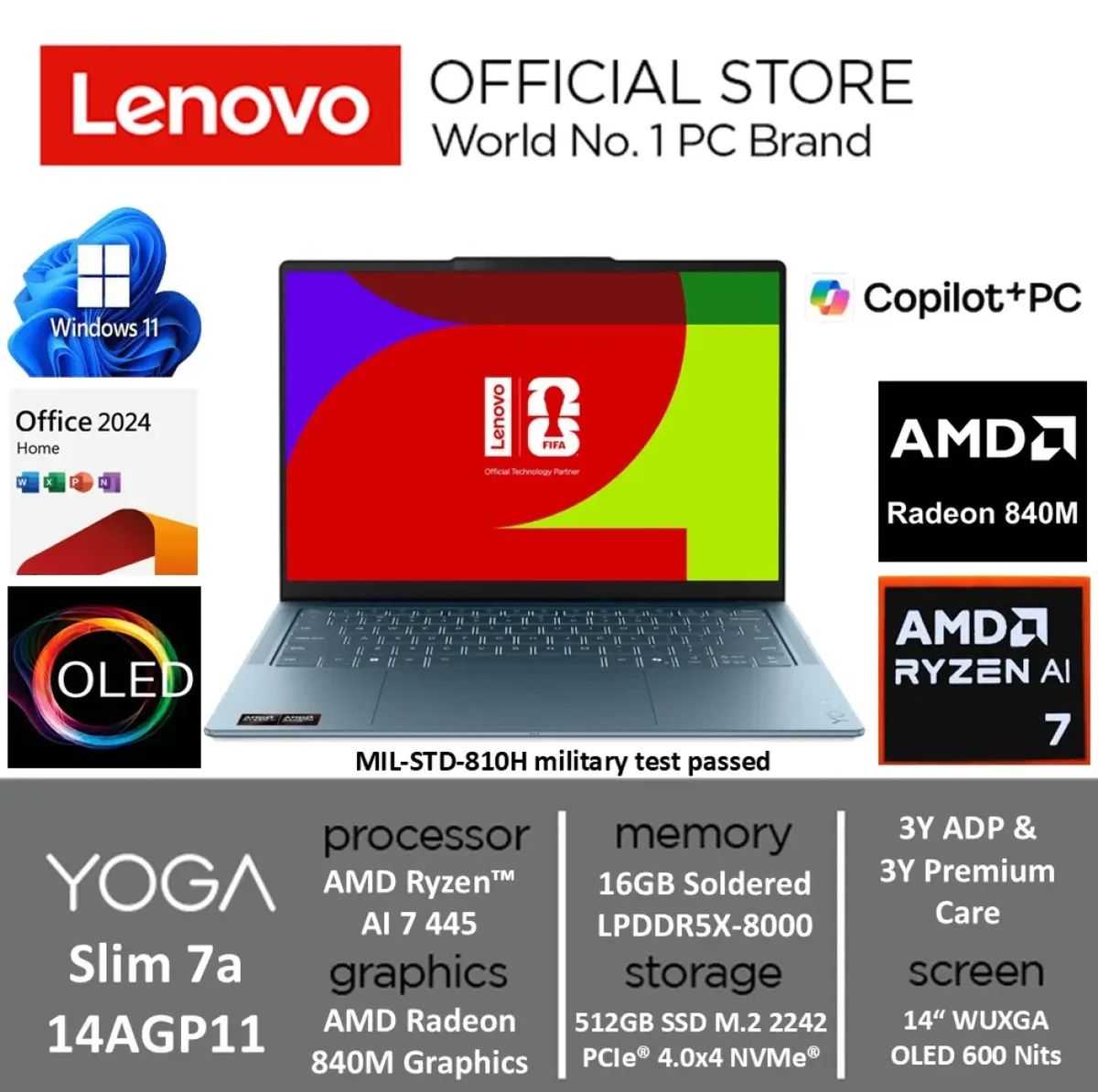 Jual Lenovo Yoga Slim 7 14agp11 47id || Amd Ryzen Ai 7 445 16gb 512gb ...