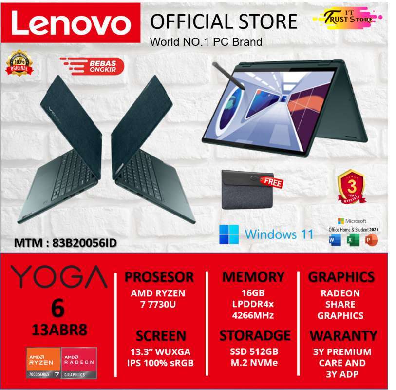 Jual LENOVO YOGA 6 13ABR8 RYZEN 7 7730U 16GB 512SSD 13 3 WUXGA IPS W11 jual-lenovo-yoga-6-13abr8-ryzen-7-7730u-16gb-512ssd-13-3-wuxga-ips-w11