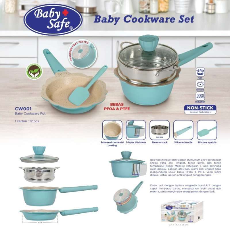 Jual Baby Safe Baby Cookware Set CW001 Peralatan Masak Panci Set di
