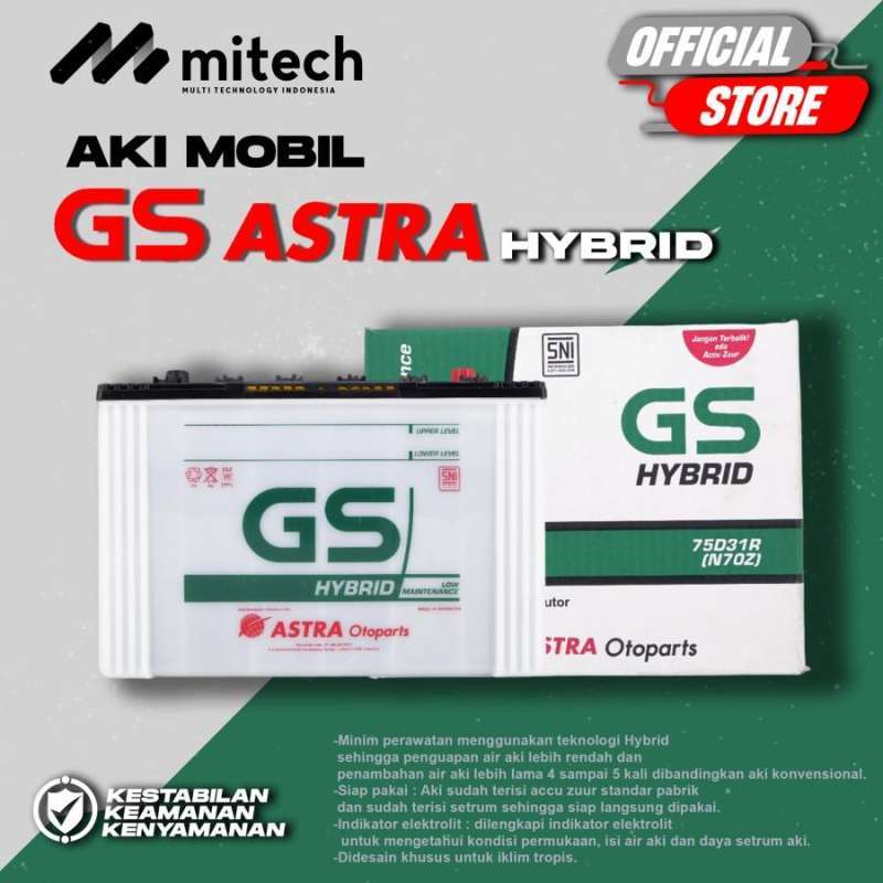 Jual Aki Mobil Ford Ranger GS HYBRID N70Z ASTRA (Aki Basah) 12V / 75 Ah