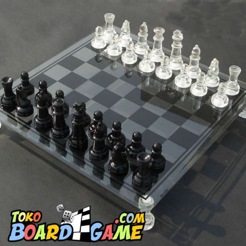 Promo Elegant Glass Chess Set Toko Board Game Papan Catur Premium