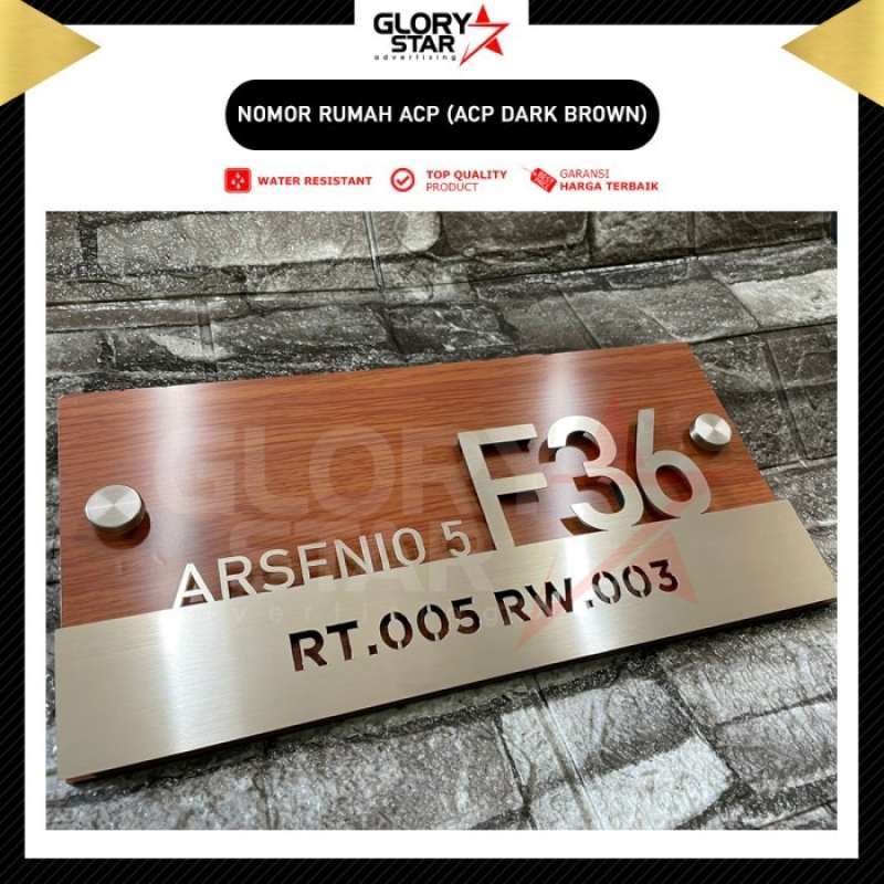 Jual Nomor Rumah Modern Stainless Model Nomor Dan + A [custom] Di